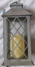 Distressed Grey Wooden Lantern