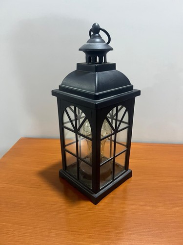 Black decorative lantern - lantern, led