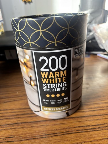 200 warm white led string - white,