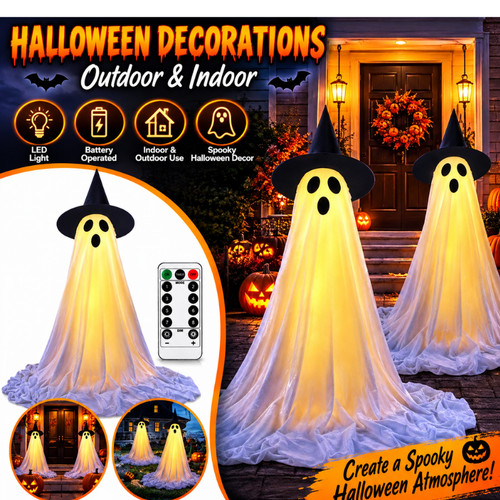 Halloween ghost hanging - ghost, led