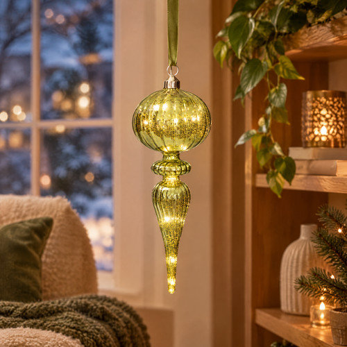 Led glass hanging ornament - hanging,