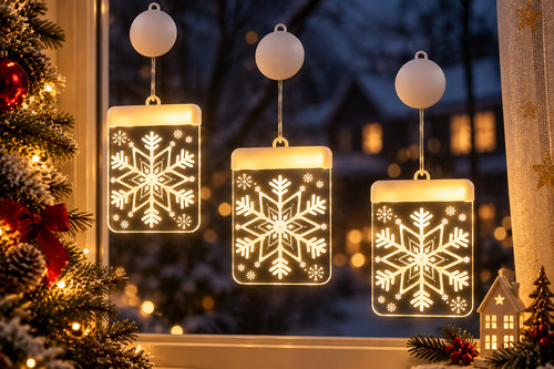 Christmas snowflake window - 3d,