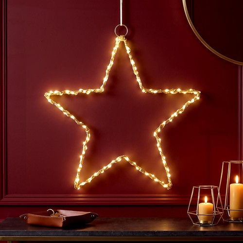 Led star light gold metal - star, wire