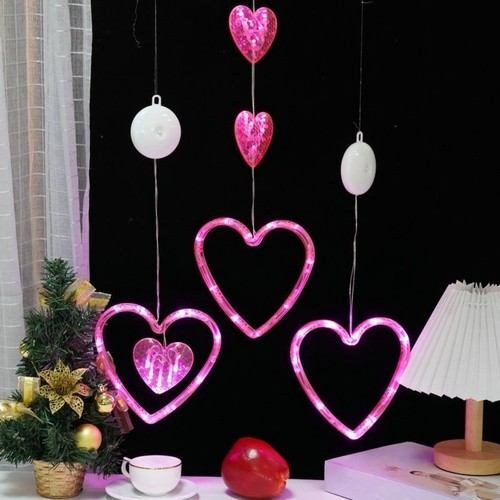 3pcs heart lights hanging - 1/3pcs,